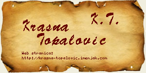 Krasna Topalović vizit kartica
